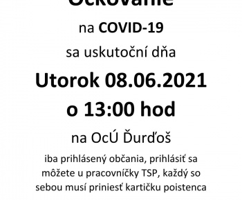 Aktuality / Očkovanie na COVID-19, 08.06.2021, 13:00 hod - foto
